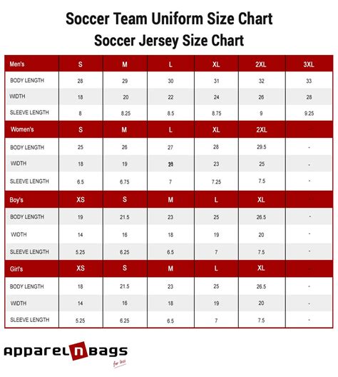 youth soccer jersey size guide